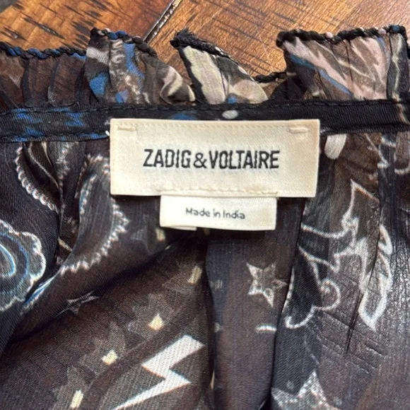 ZADIG & VOLTAIRE Thym Paisley Printed Blouse - Picture 11 of 12